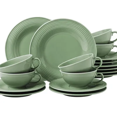 Seltmann Weiden - Komplet herbaciany dla 6 osób Beat Color Glaze eukaliptusowy