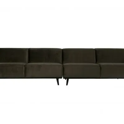 Be Pure - Sofa Statement XL 4-osobowa Velvet (ciepły zielony)