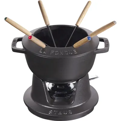 Staub - Zestaw do fondue Staub 18 cm czarny