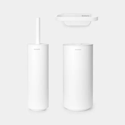 Brabantia - Zestaw 3 akcesoriów toaletowych MindSet Mineral Fresh White