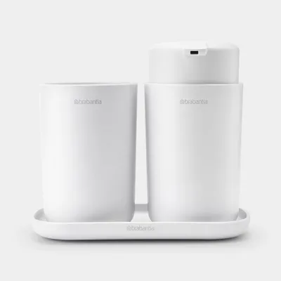Brabantia - Zestaw 3 akcesoriów łazienkowych ReNew White
