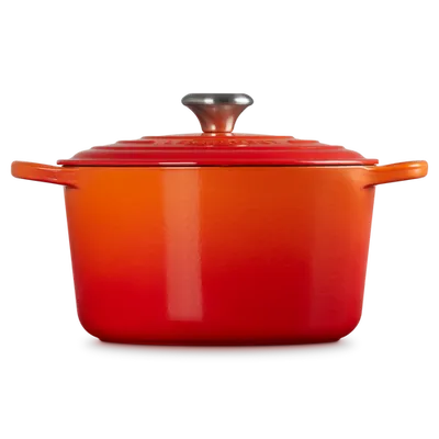 Le Creuset - Głęboka Okrągła Brytfanna Żeliwo 24 cm płomienny