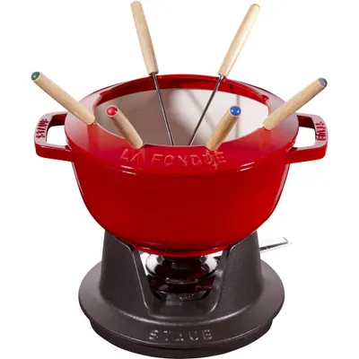 Staub - Zestaw do fondue Staub 20 cm czerwony
