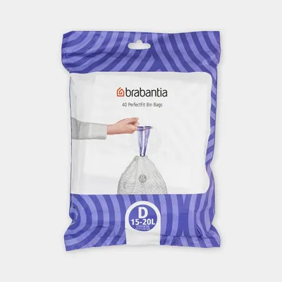 Brabantia - Worki na śmieci rozmiar D (15 - 20 l) 40 szt.