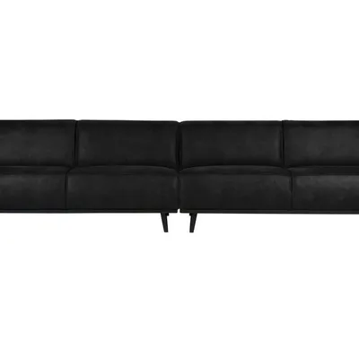 Be Pure - Sofa Statement XL 4-osobowa zamszowa (czarna)