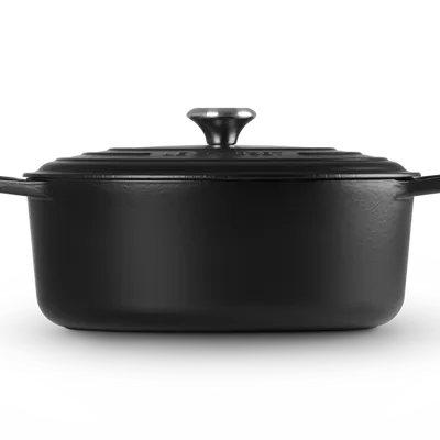 Le Creuset - owalna brytfanna z czarną emalią żeliwo 31 cm czarny mat