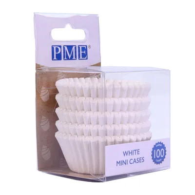 PME Cake - Mini papilotki do babeczek białe 100 sztuk