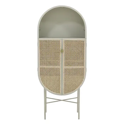 HK Living - Owalna gablotka Retro jasnoszara