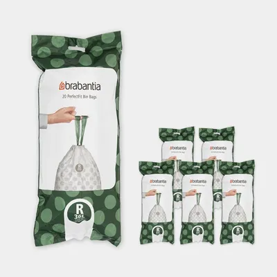 Brabantia - Worki na śmieci do koszy Bo rozmiar R (36 l) 6 x 20 szt.