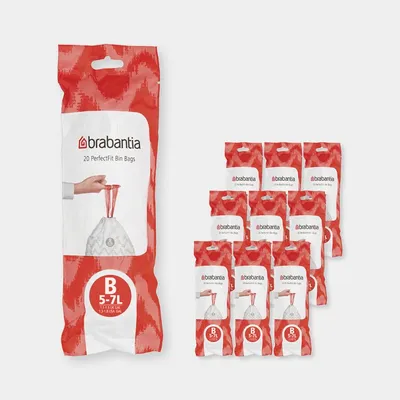 Brabantia - Worki na śmieci rozmiar B (5 - 7 l) 10 x 20 szt.
