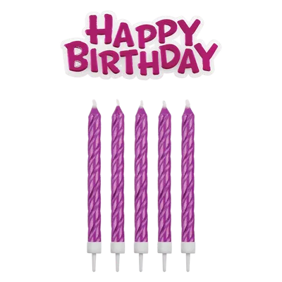 PME Cake - Zestaw świeczek Happy Birthday 16 sztuk Różowe