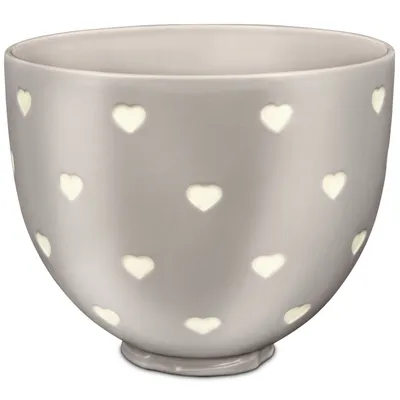 KitchenAid - Dzieża ceramiczna 4,7 L Beige Layered Hearts