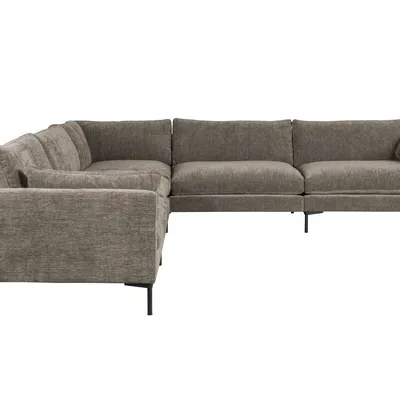 Zuiver - Sofa narożna 7-osobowa Summer kawowa