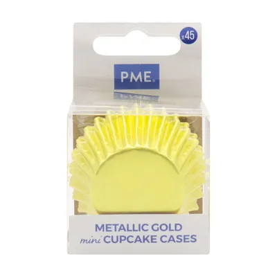 PME Cake - Metaliczne mini papilotki na muffinki złote 45 sztuk