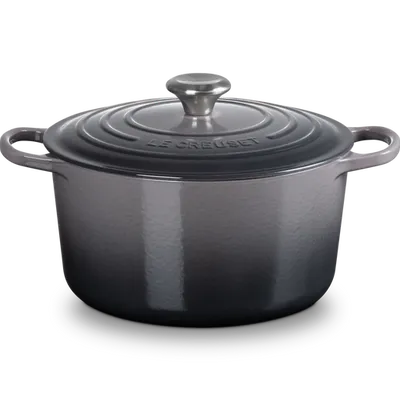 Le Creuset - Głęboka Okrągła Brytfanna Żeliwo 24 cm flint