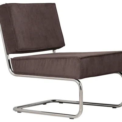Zuiver - Krzesło Lounge RIDGE RIB szare