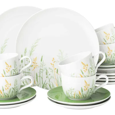 Seltmann Weiden - Komplet kawowy dla 6 osób Meadow Grasses Green