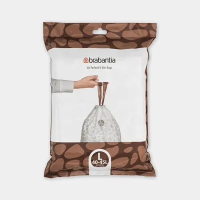 Brabantia - Worki na śmieci do koszy FlatBack+ i StepUp rozmiar L (45 l) 40 szt.
