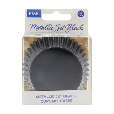 PME Cake - Metaliczne papilotki do babeczek czarne 30 sztuk