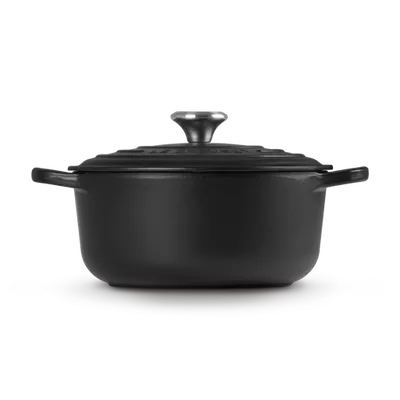 Le Creuset - Okrągła brytfanna z czarną emalią żeliwo 20 cm czarny mat