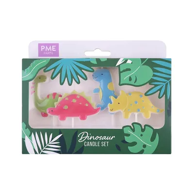 PME Cake - Zestaw świeczek 4 sztuki Dinozaury