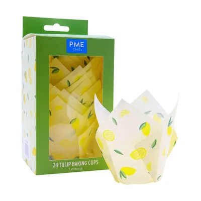 PME Cake - Papilotki tulipanowe do muffinek 24 sztuki Cytryny