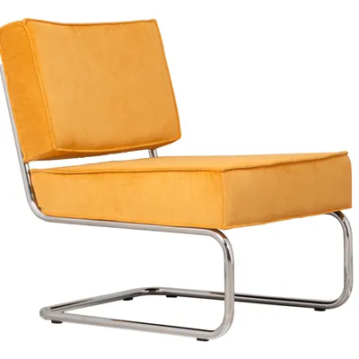 Zuiver - Krzesło Lounge RIDGE RIB żółte