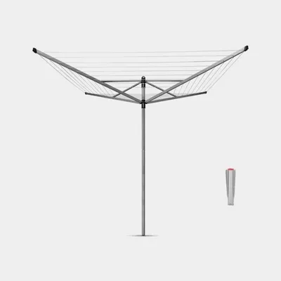 Brabantia - Suszarka ogrodowa Lift-o-matic z mocowaniem do wbicia w ziemię Metallic Grey