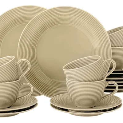 Seltmann Weiden - Komplet kawowy dla 6 osób Beat Color Glaze beżowy