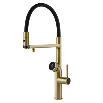 Gessi - Bateria kuchenna półprofesjonalna VITA 60722 z modułem wody zimnej ​​​​​​​Mosiądz Szczotkowany PVD