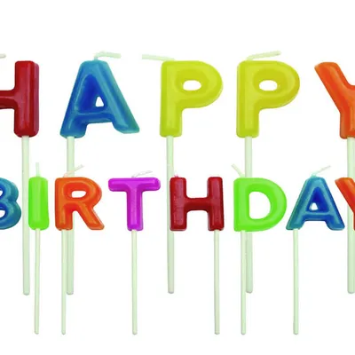 PME Cake - Zestaw świeczek napis Happy Birthday 13 sztuk Kolorowe