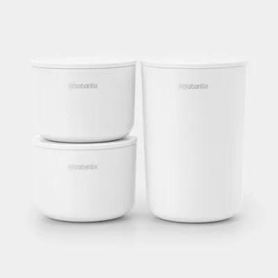Brabantia - Zestaw 3 pojemników łazienkowych White