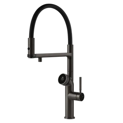 Gessi - Bateria kuchenna półprofesjonalna VITA 60722 z modułem wody gorącej  Czarny Metal Szczotkowany PVD