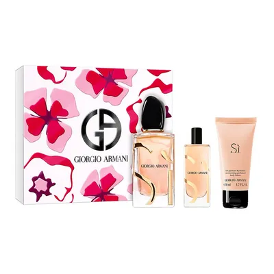 Giorgio Armani Si Eau de Parfum Intense zestaw - woda perfumowana 100 ml Refillable + woda perfumowana 15 ml + balsam do ciała 50 ml
