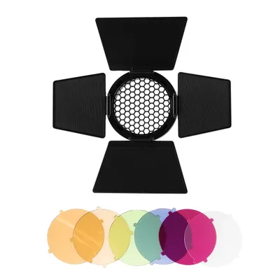GlareOne G Barndoor Kit - wrota z gridem i filtrami kolorowymi
