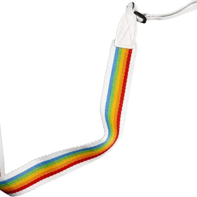 Camera Strap Flat Rainbow White