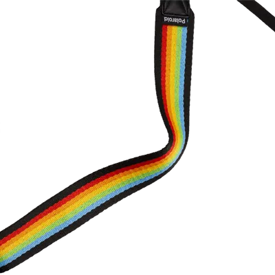 Camera Strap Flat Rainbow Black