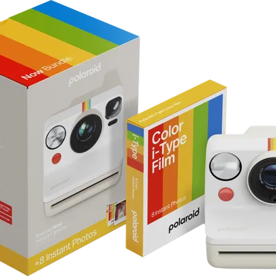 Polaroid Now Gen 3 White bundle with Color Film ( 8 photos)