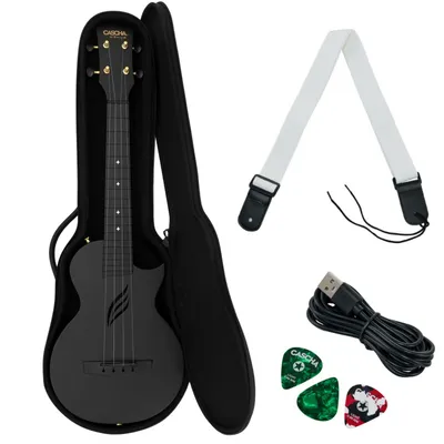 Ukulele koncertowe Cascha Carbon Fibre EQ HH 2258E czarne ukulele z pick-upem