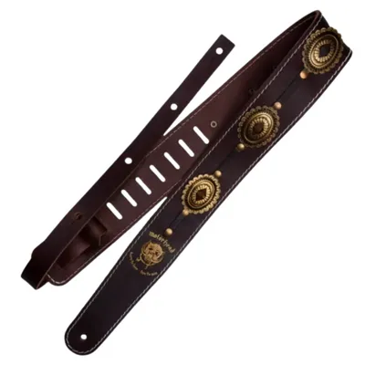 Pas do gitary Richter Motorhead Strap Brown/Old Brass brązowy pas skórzany