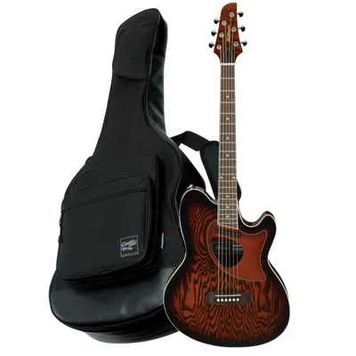 Zestaw gitara elektroakustyczna Ibanez TCM50-VBS Double Cutaway z dedykowanym pokrowcem Ibanez ICB540-BK