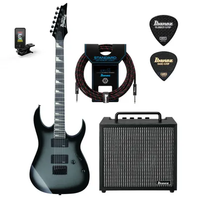 Zestaw gitarowy Ibanez GRG121DX-MGS gitara elektryczna superstrat z combo Ibanez IBZ10GV2 i akcesoriami