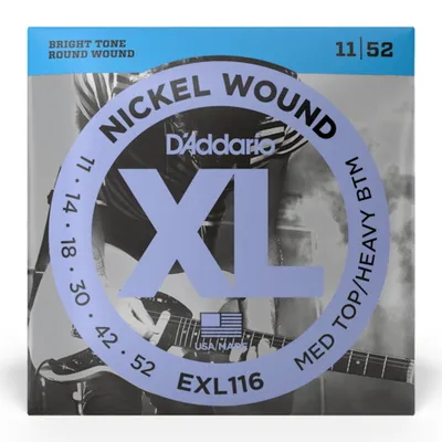 Struny do gitary elektrycznej D'Addario EXL116 Medium Top/Heavy Bottom 11-52