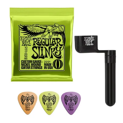 Zestaw Ernie Ball 2221 NC Hybrid Slinky struny do gitary elektrycznej 10-46 z kostkami i korbką