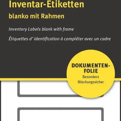 Etykiety Inwentaryzacyjne Puste NoPeel Avery 50x20 10/A4 A'5 Biało-Czarne No.6919