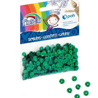 Cekiny confetti GR-C14-6G kółko zielone Fiorello