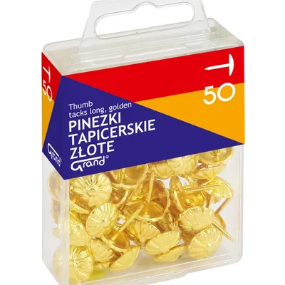 Pinezki GRAND tapicerskie złote op.- 50 szt