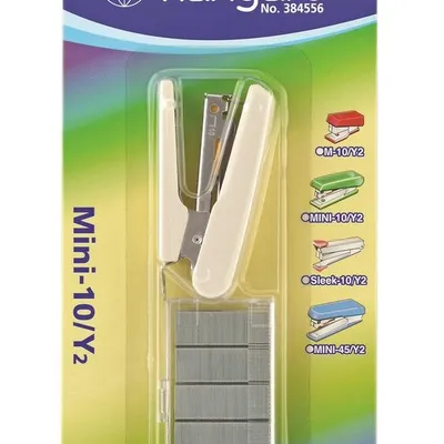 Zszywacz Kangaro Mini-10/Y2+Zszywki Zszywa Do 10 Kartek Blister Beżowy