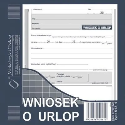 Wniosek o Urlop 2/3 A5 Offset 513-4 /MiP
