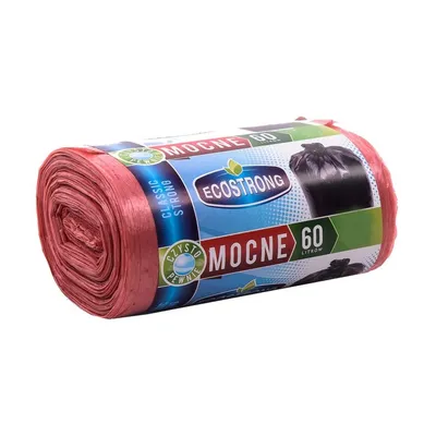 Worki na Śmieci LDPE 60L A'25 Czerwone Ecostrong /Sipeko